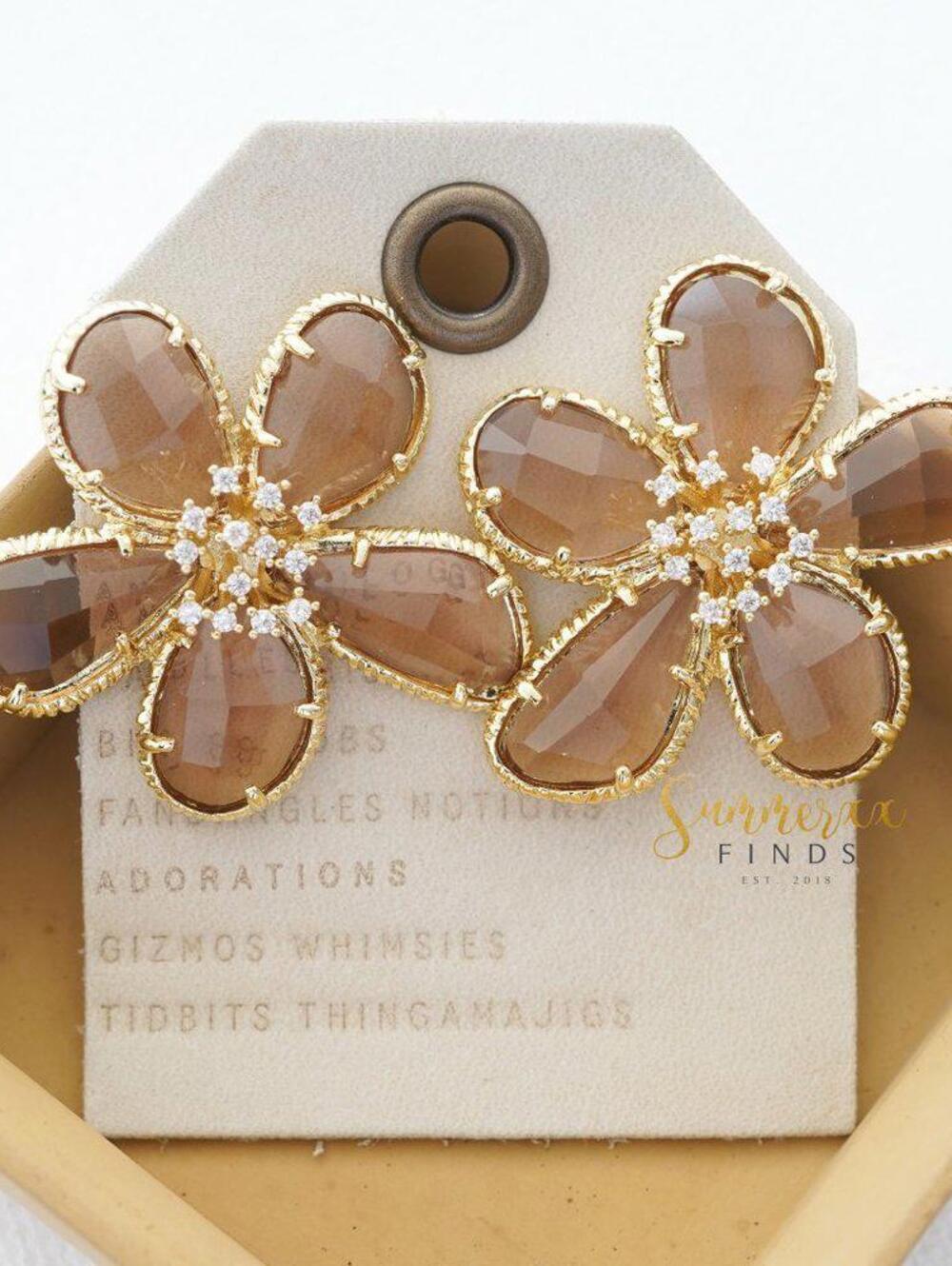 Anthropologie Floral Tapestry Post Earrings